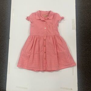 Coral and gold Kids Dress